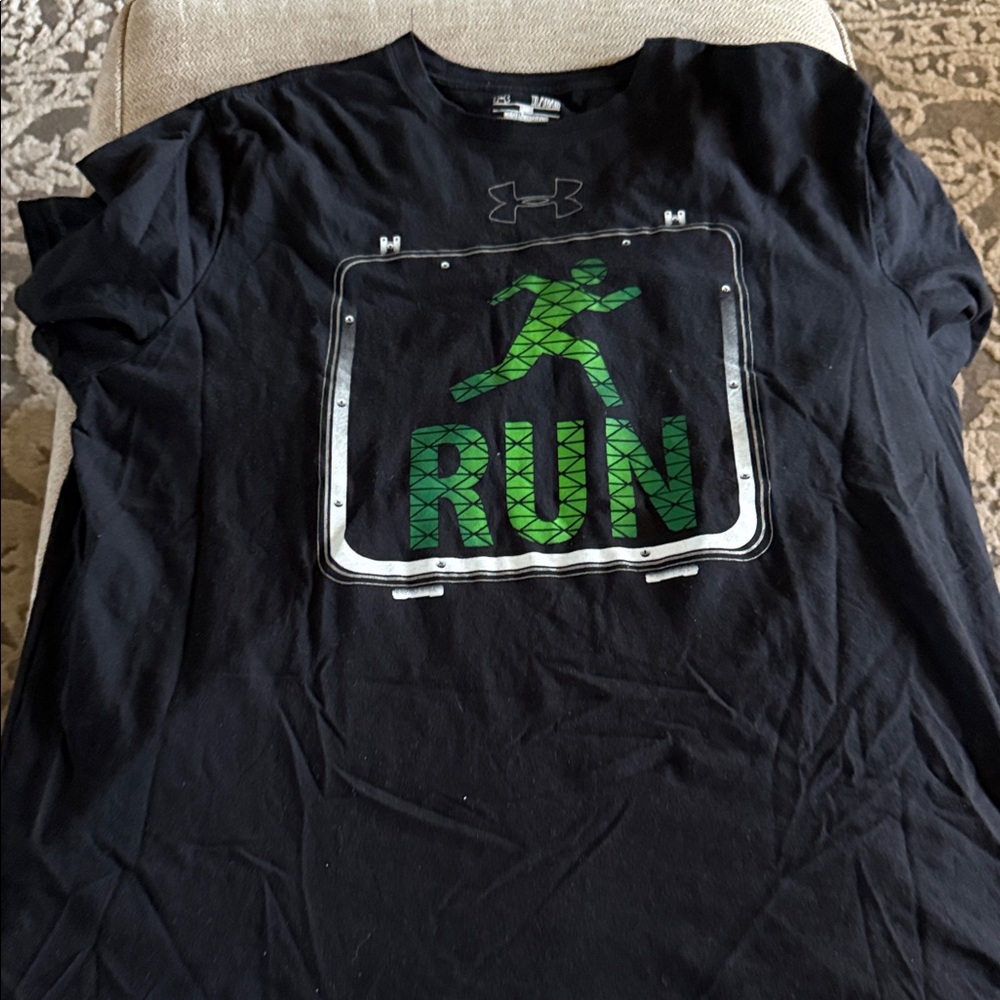 Under Armour Black Tee with Green Graphic